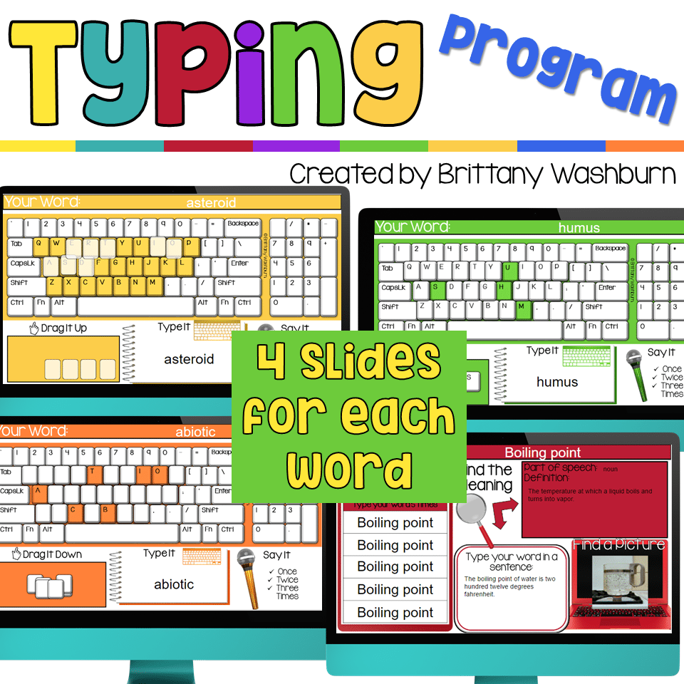 Typing Program with 5th Grade Science Vocabulary - Technology Curriculum