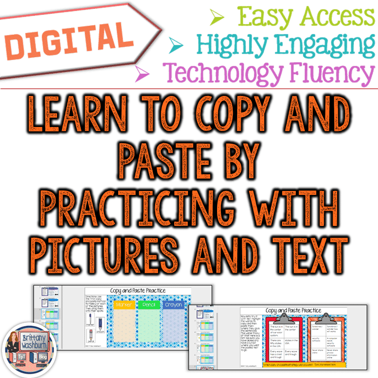 Copy and paste practice digital activities technology curriculum