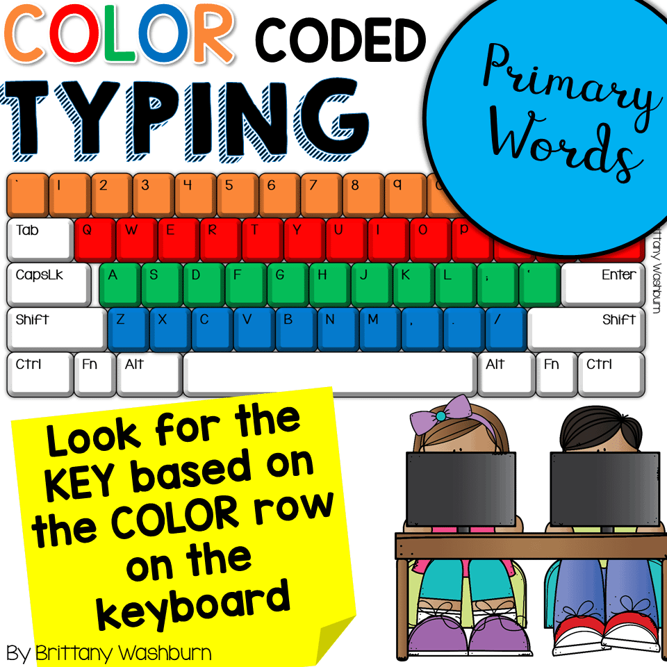 Color Coded Typing Primary Words Technology Curriculum