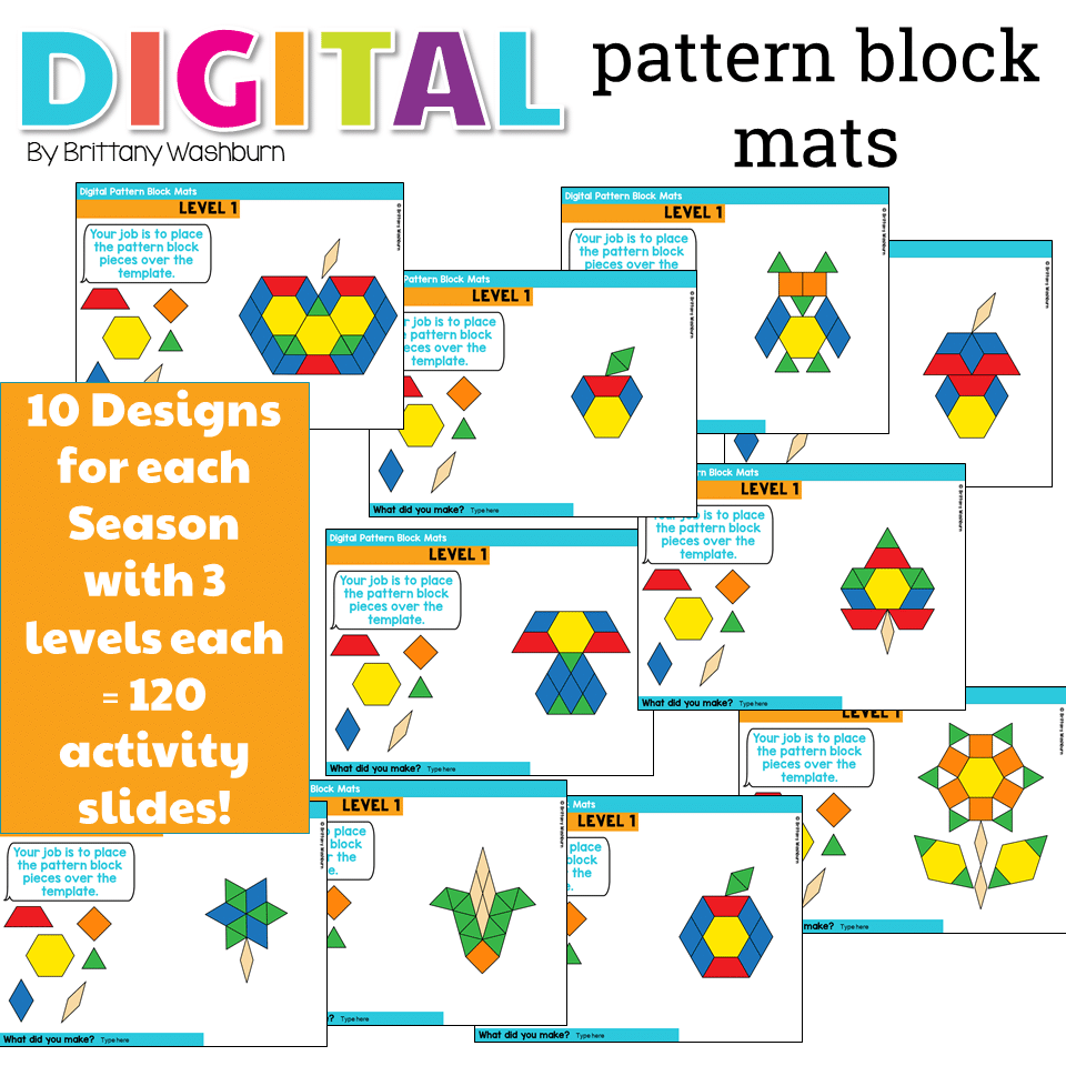Digital Pattern Block Mats For The Seasons Technology Curriculum