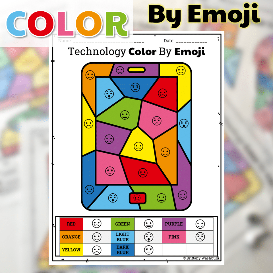 Technology Color By Code Worksheets Bundle - Technology Curriculum