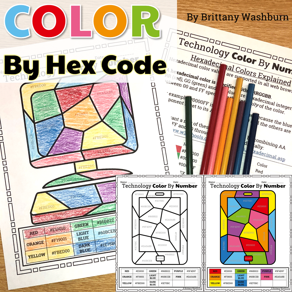 Technology Color By Code Printables - Technology Curriculum