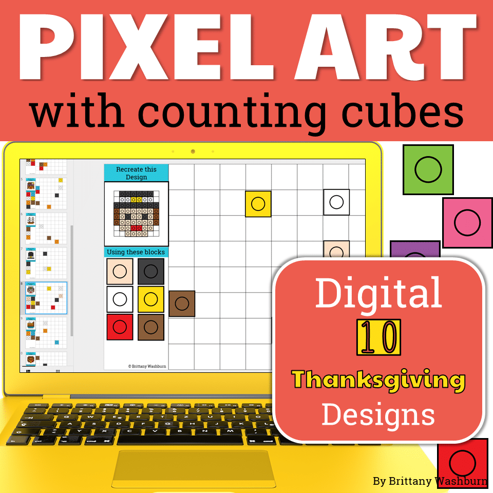 Thanksgiving Pixel Art with Counting Cubes - Technology Curriculum