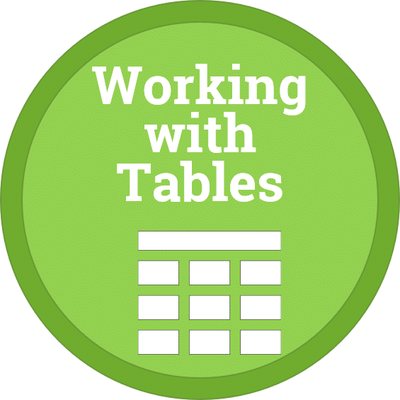 Word Processing Working with Tables Technology Curriculum