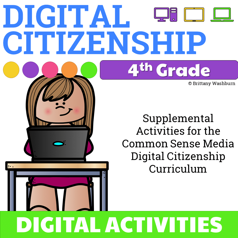 4th Grade Digital Citizenship Activities Technology Curriculum