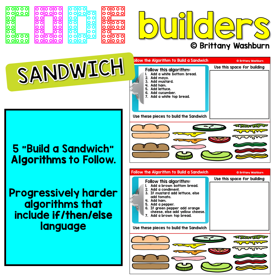 Sandwich Code Builders Digital Activities Technology Curriculum